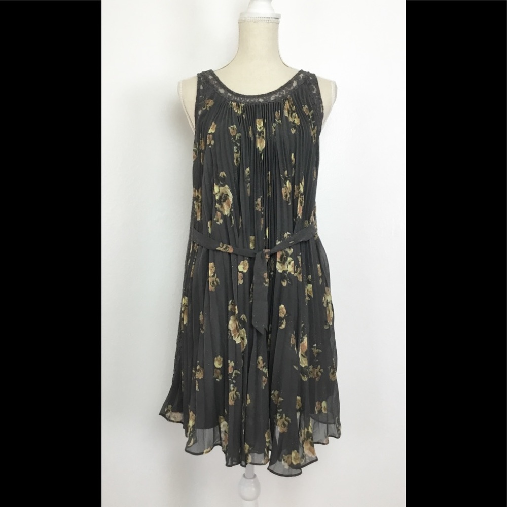 Free People Pleated Tent Dress Floral - Picture 2 of 7
